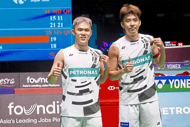 Bộ đôi Man Wei Chong và Kai Wun Tee thi đấu tại giải cầu lông quốc tế