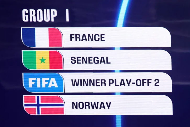 Bảng tử thần World Cup 2026 với Pháp, Na Uy, Senegal, Iraq