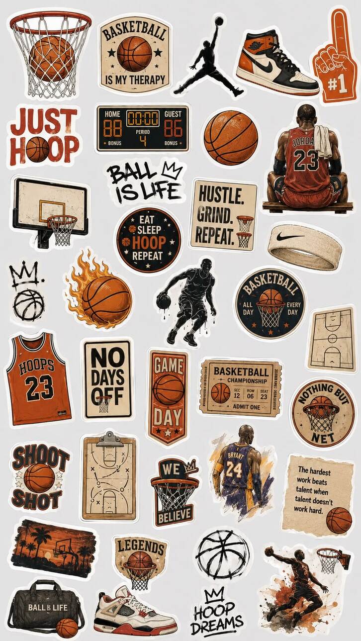 Hình ảnh sticker bóng rổ
