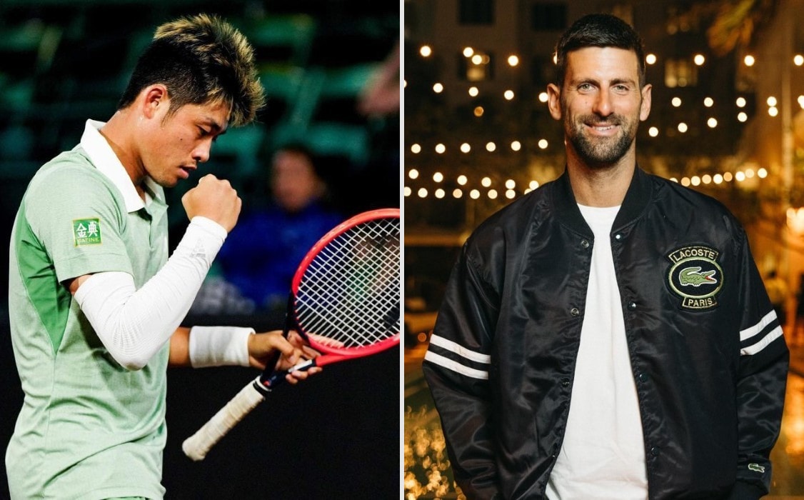 Novak Djokovic và Ngô Dịch Bính (Wu Yibing)