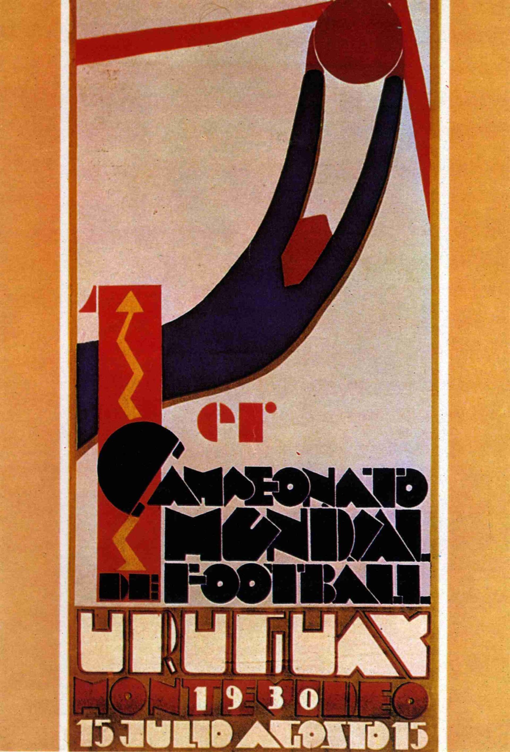 Poster chính thức World Cup 1930 tại Uruguay