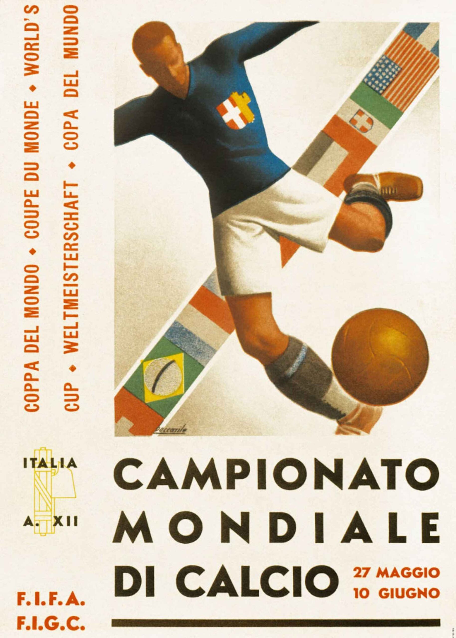 Poster chính thức World Cup 1934 tại Ý