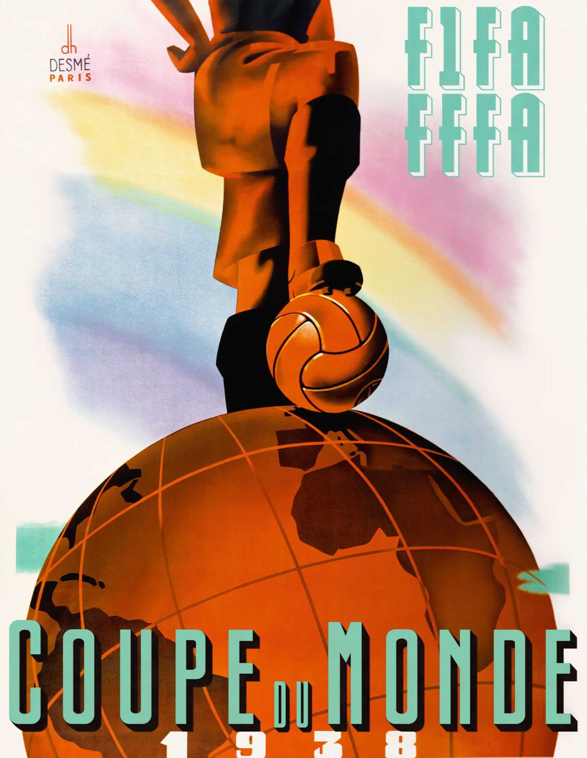 Poster chính thức World Cup 1938 tại Pháp