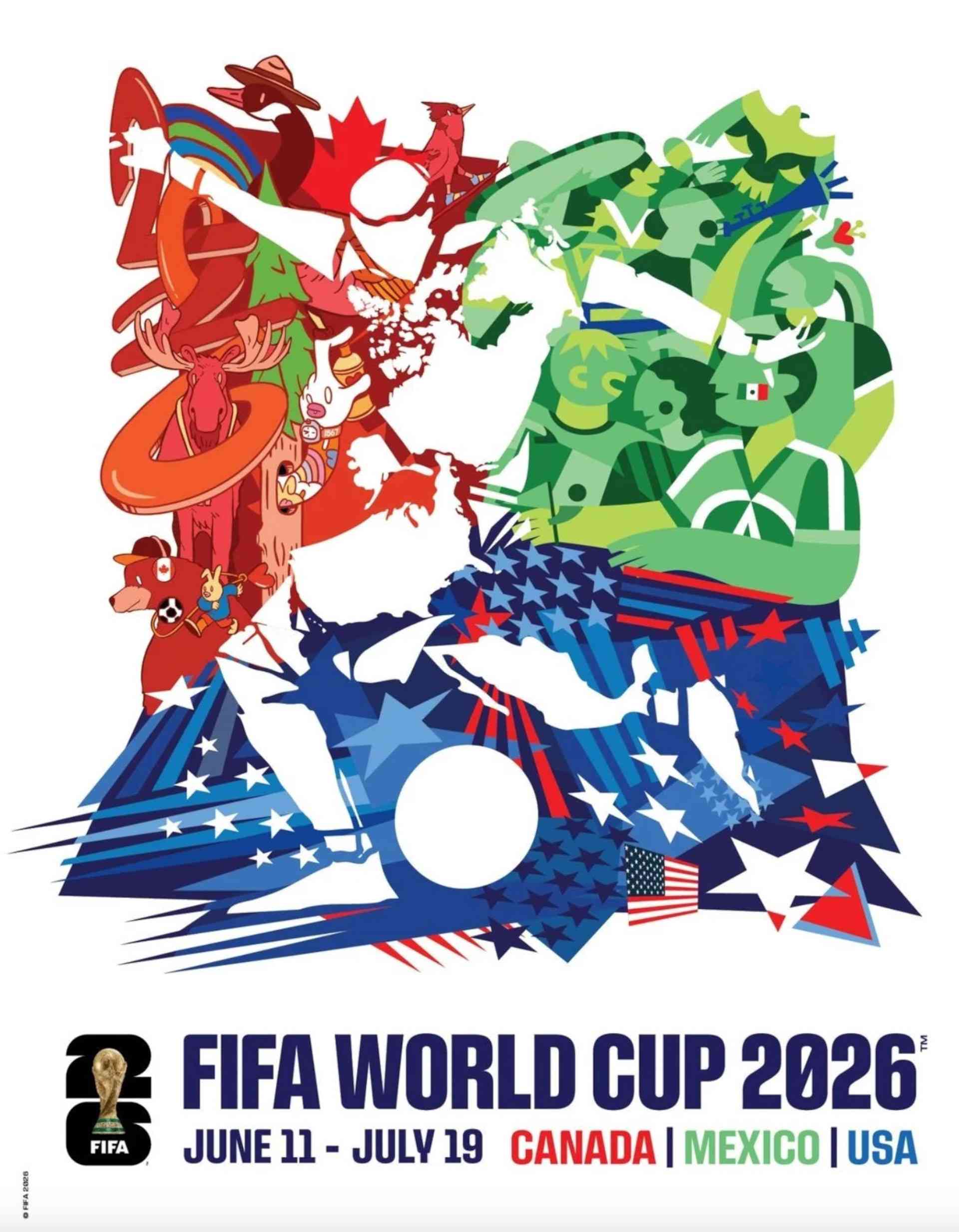 Poster chính thức World Cup 2026 tại Mỹ Mexico Canada