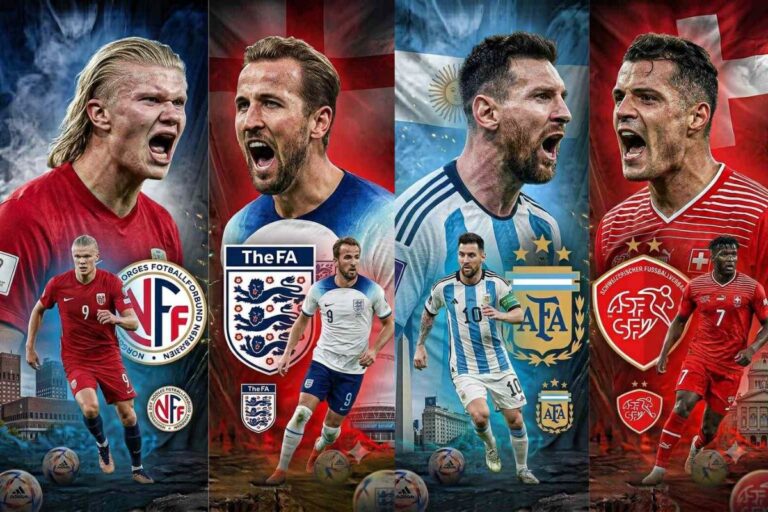 Xếp hạng 4 trận tứ kết World Cup 2026: Đại chiến Anh – Na Uy chiếm ngôi vương Xếp hạng 4 trận tứ kết World Cup 2026