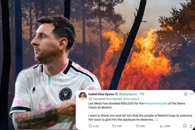 Lionel Messi quyên góp 80.000 euro hỗ trợ Madrid vụ cháy rừng