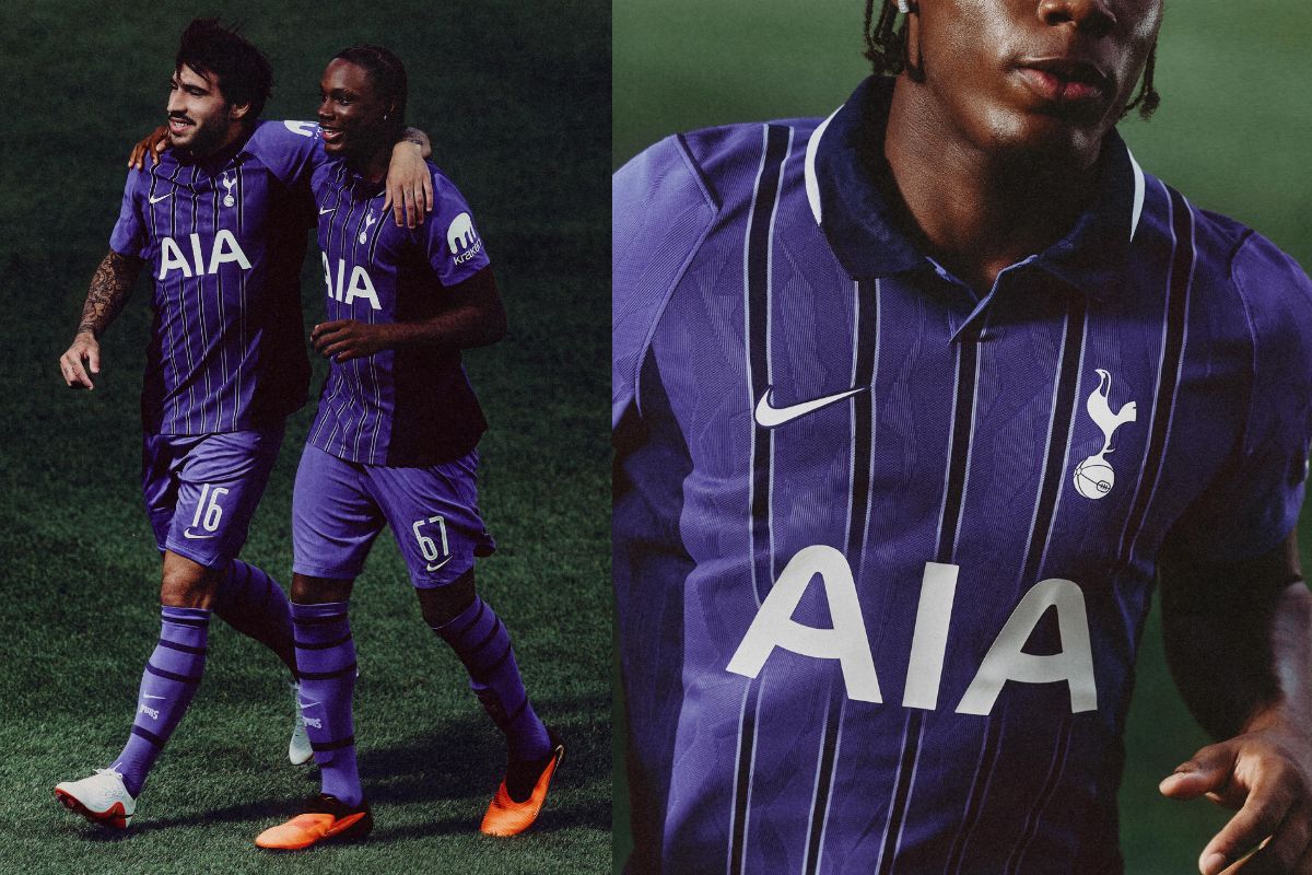Trang phục thi đấu Ngoại hạng Anh Tottenham Hotspur mẫu áo số 3 màu tím cổ bẻ lãng tử